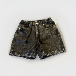 UO BDG Women’s Stonewashed Black  Denim High Rise Shorts Drawstring NWT